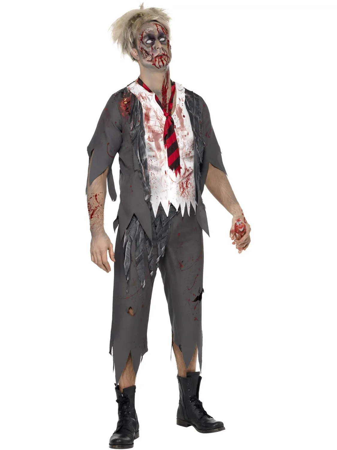 Smiffys Zombie Schoolboy costume zombie uomo L grigio