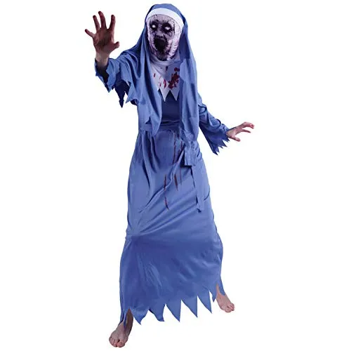 SEA HARE Suora Sanguinante Costume Donna Blu Horror Halloween