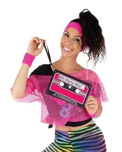 P'tit Clown 22661 Costume Rosa Fluo Adulto