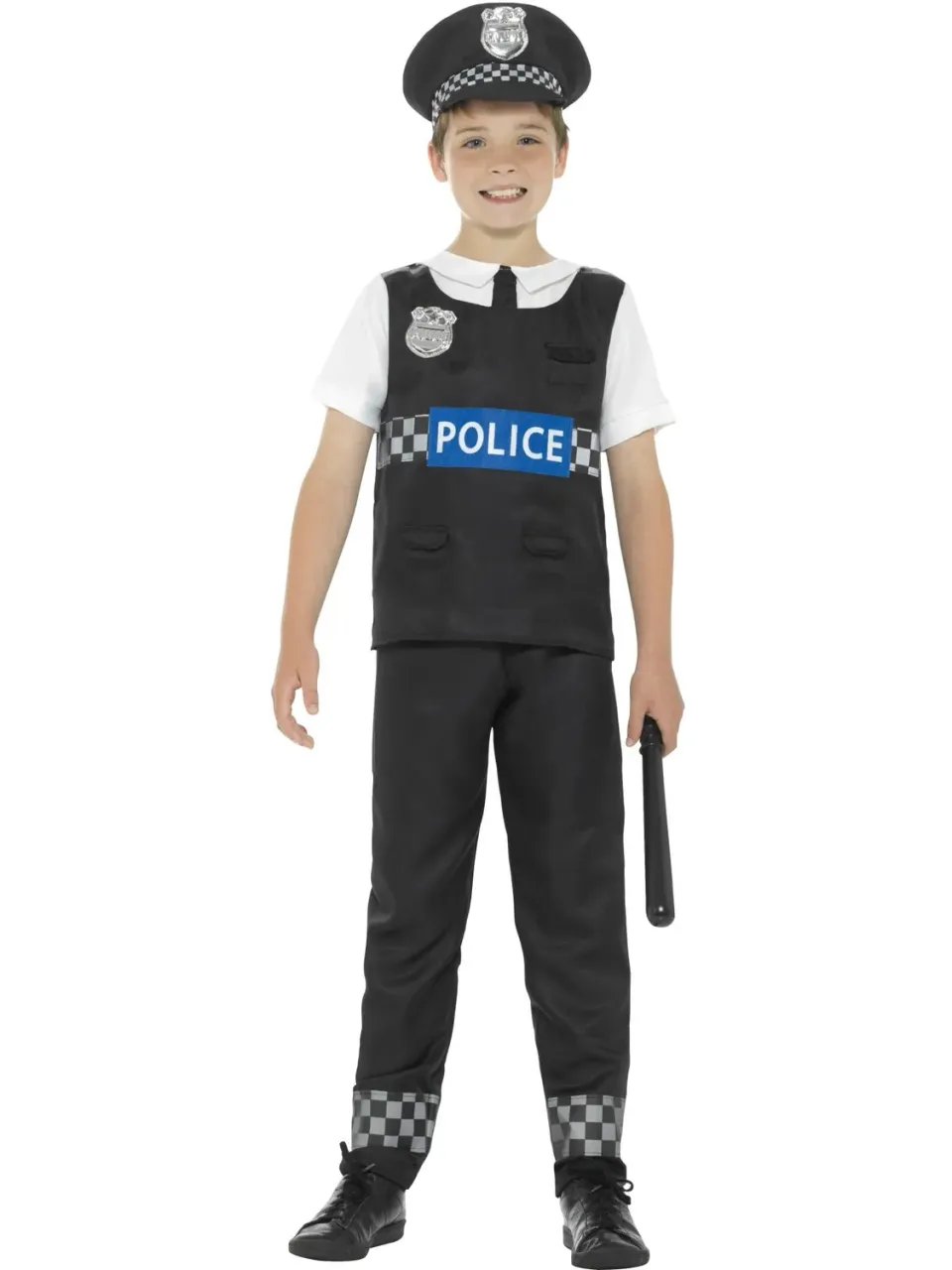 Smiffys Cop costume poliziotto bambino nero 3 pezzi M