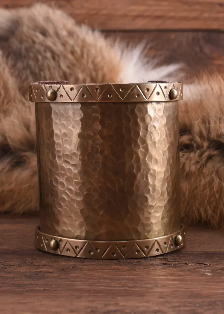 La Bottega di Merlino bracciale in ottone e pelle 20,5 cm