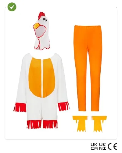 Funidelia Gallina costume bambini 7-9 anni bianco