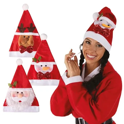 P'tit Clown 19426 Berretto Babbo Natale Adulto Rosso