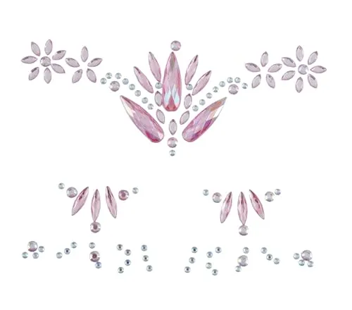 Guirca gioielli adesivi viso trucco rosa taglia unica