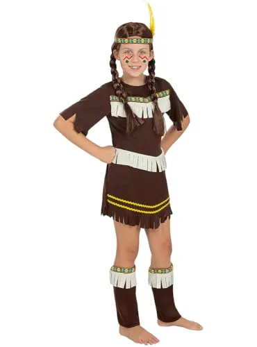 Funidelia Costume Nativa Bambina 3-4 Anni Marrone