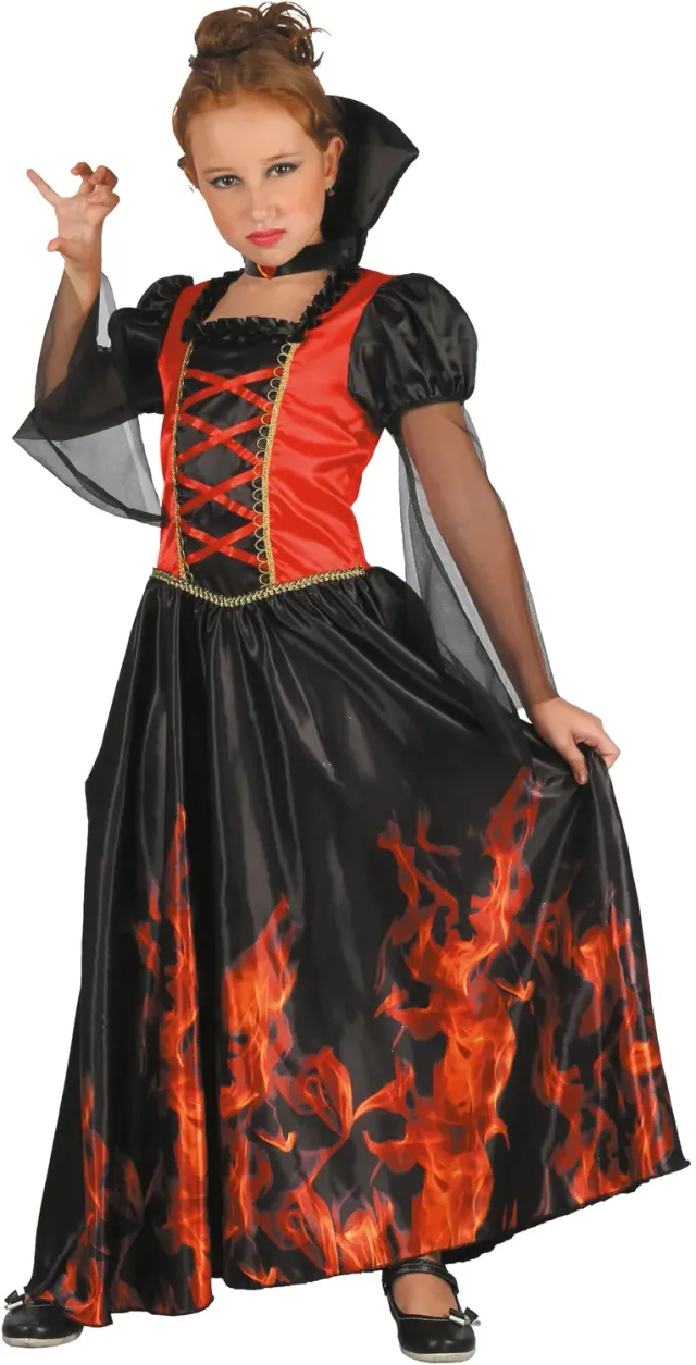 P'tit Clown Vampiro Infiammato Costume 10/12 Anni Arancione
