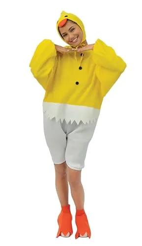 P'tit Clown Pulcino costume adulto giallo con cappello