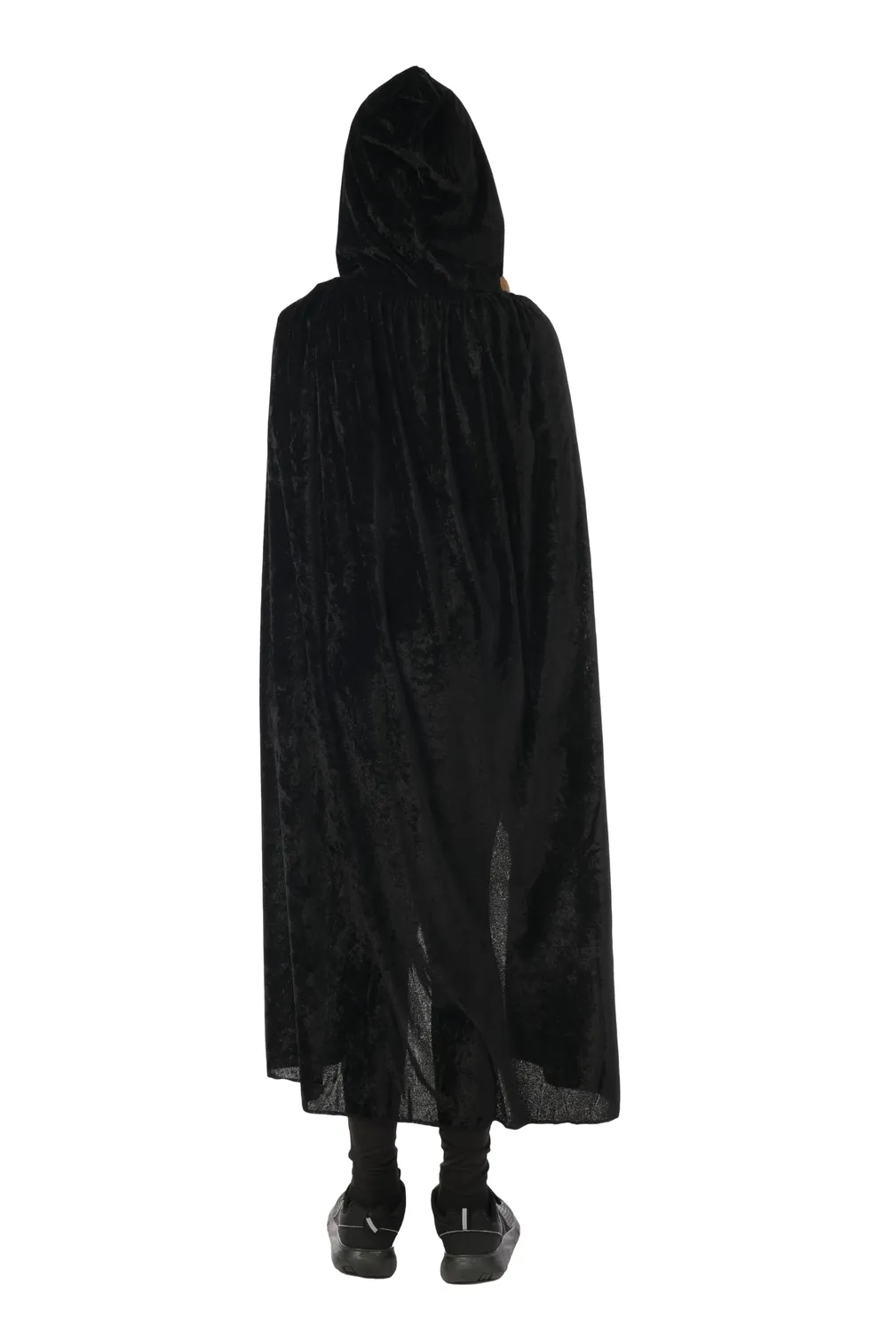 P'tit Clown Mantello Velluto Cappuccio Nero Bambino 100 Cm