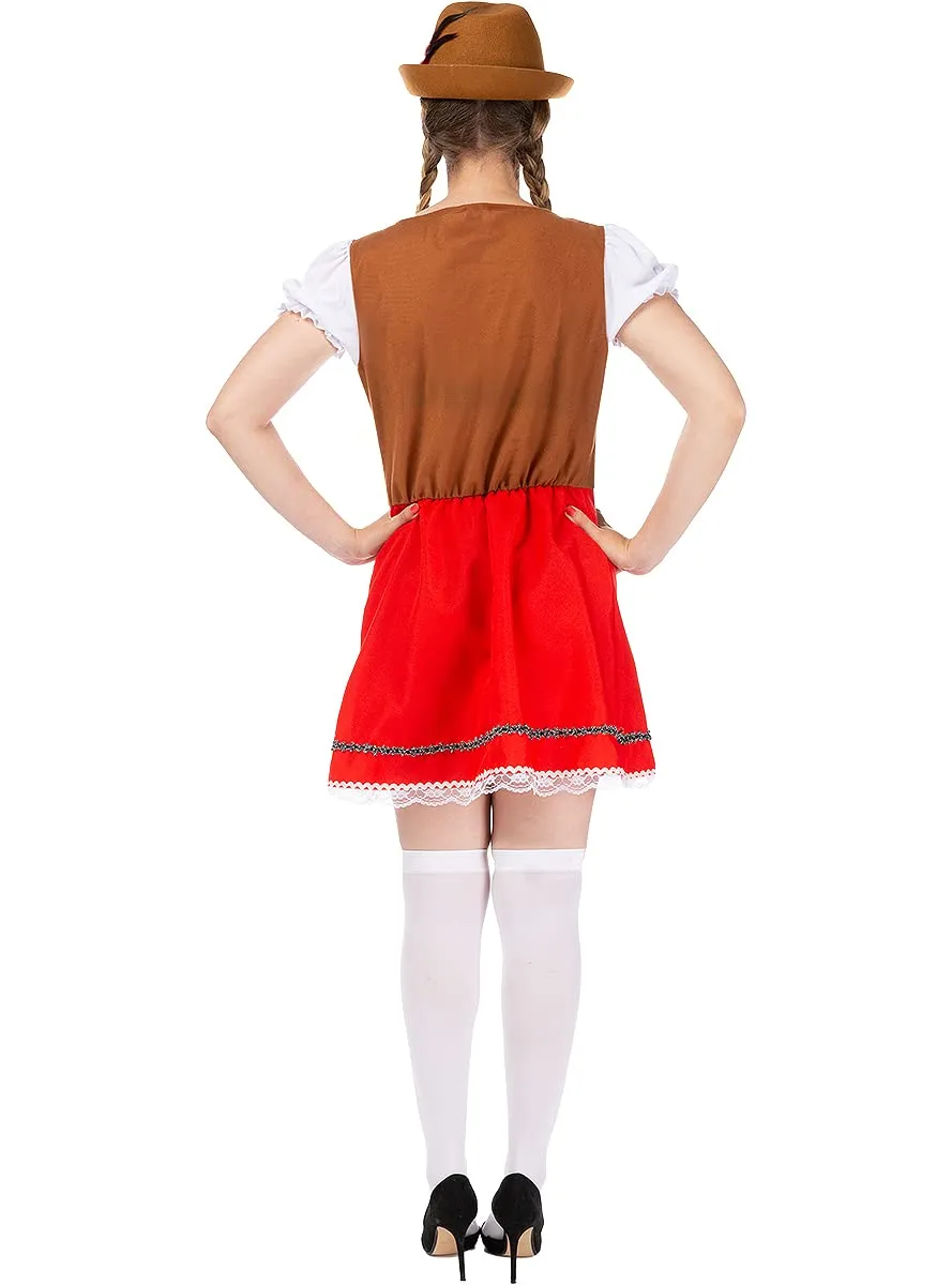 Funidelia Tirolese Oktoberfest costume donna XS rosso