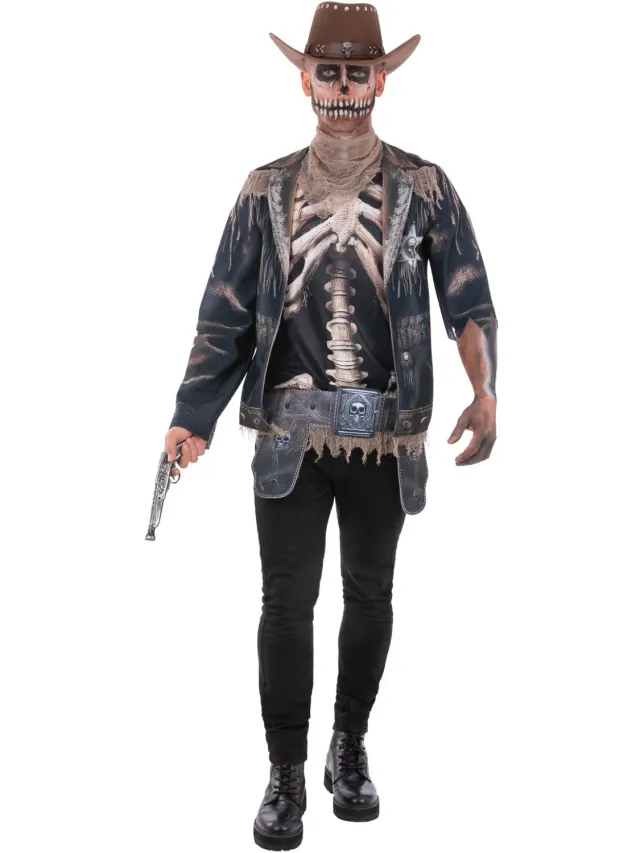 Smiffys Skeleton Cowboy costume uomo scheletro western