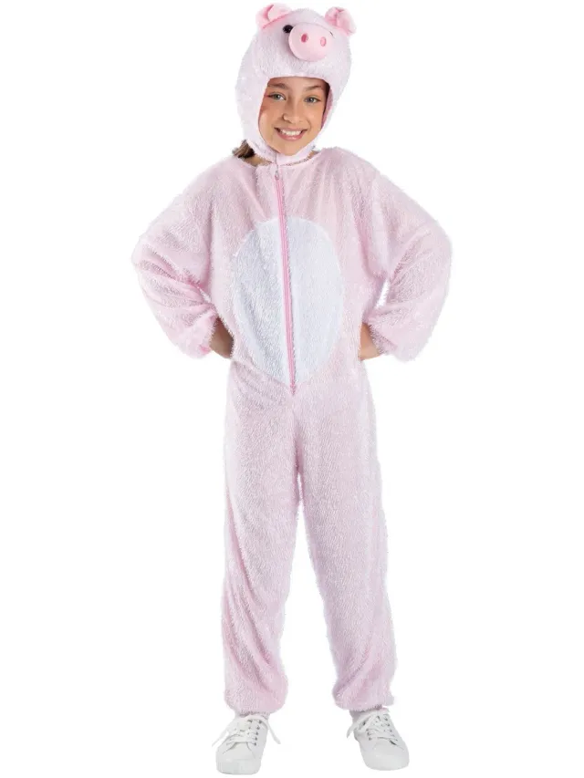 Smiffys Costume Maiale Bambino Tuta Rosa 4-9 Anni
