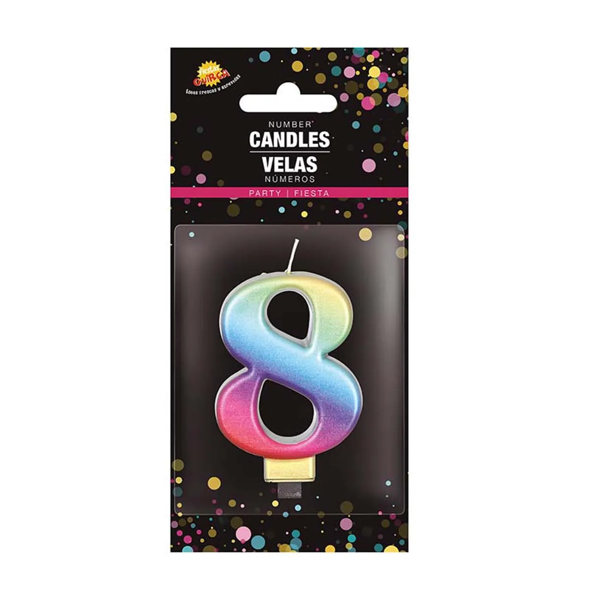 Guirca Candela Numero Torta Multicolore 8 cm