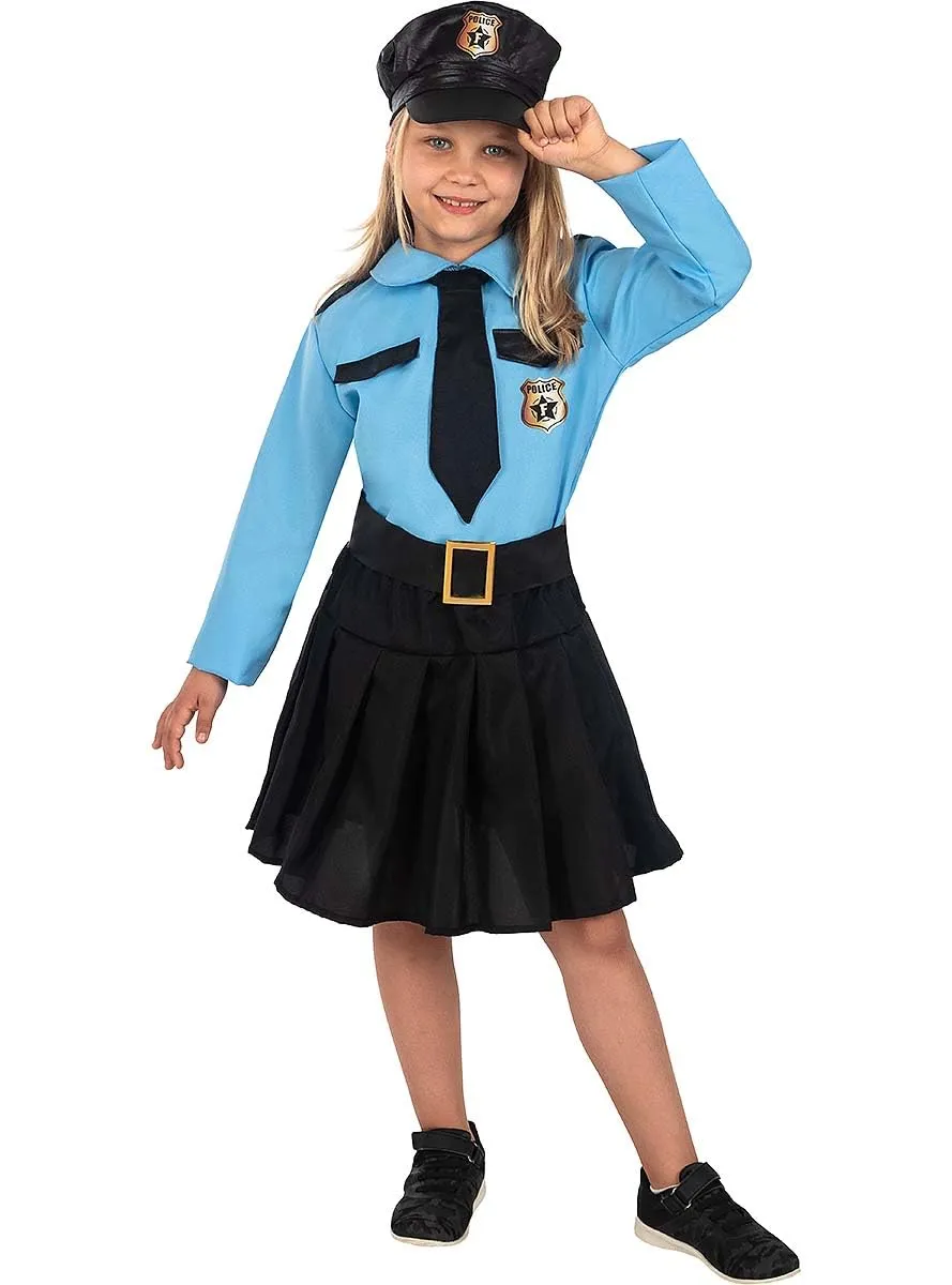Funidelia Poliziotta blu bambina costume 7-9 anni blu