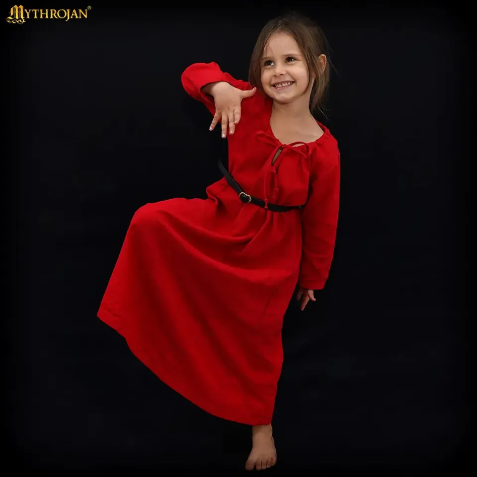 La Bottega di Merlino Abito Fanciulla Rosso cotone