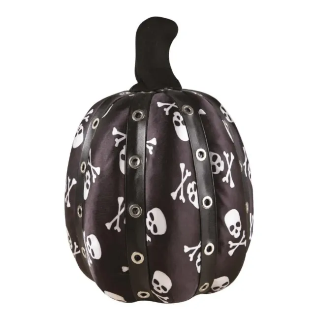 P'tit Clown zucca decorativa punk nera 19 cm teschio