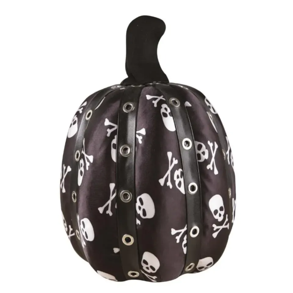 P'tit Clown zucca decorativa punk nera 19 cm teschio