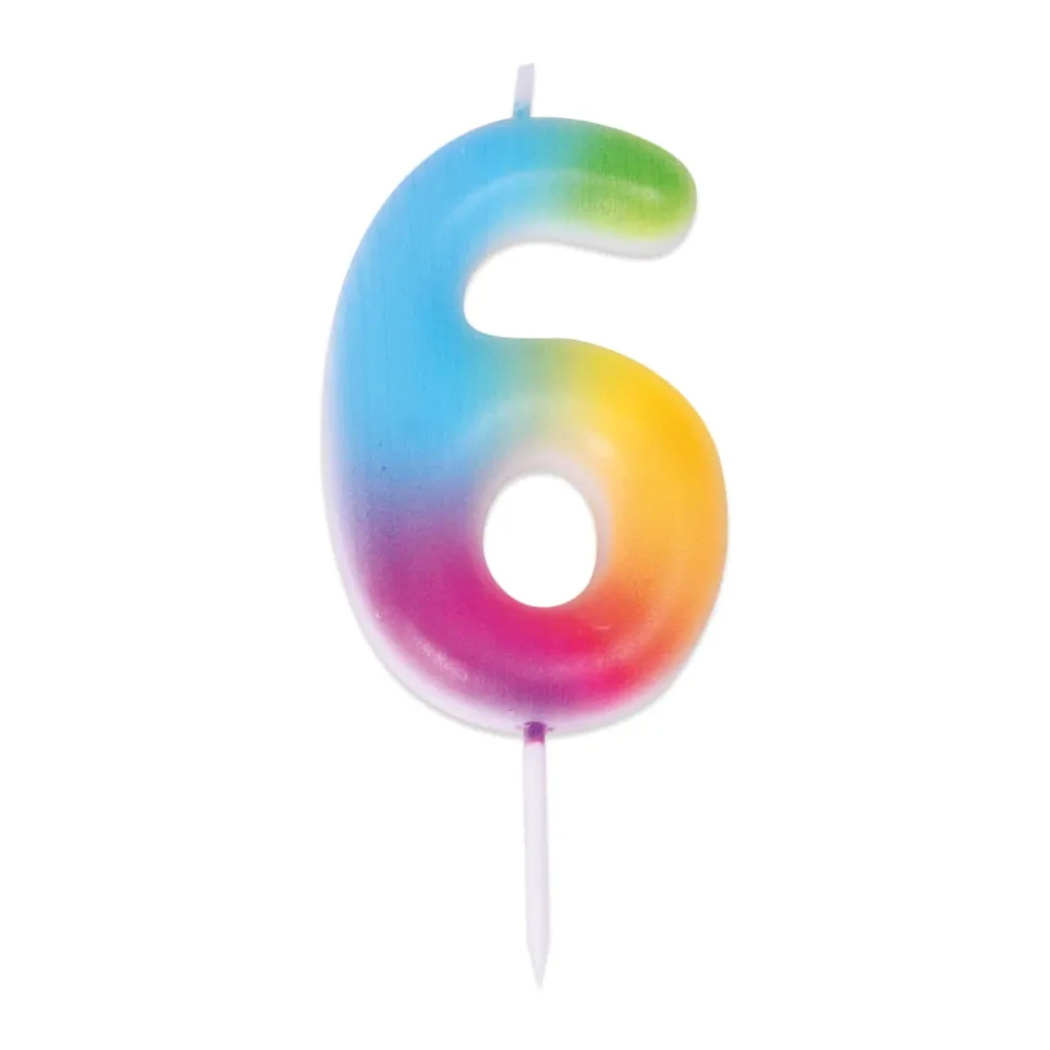 P'tit Clown 23946 candelina compleanno multicolore numero 6