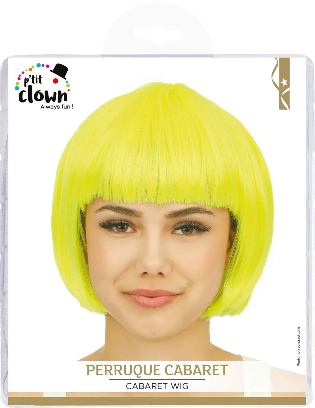 P'tit Clown 60601 Cabaret parrucca gialla taglia unica