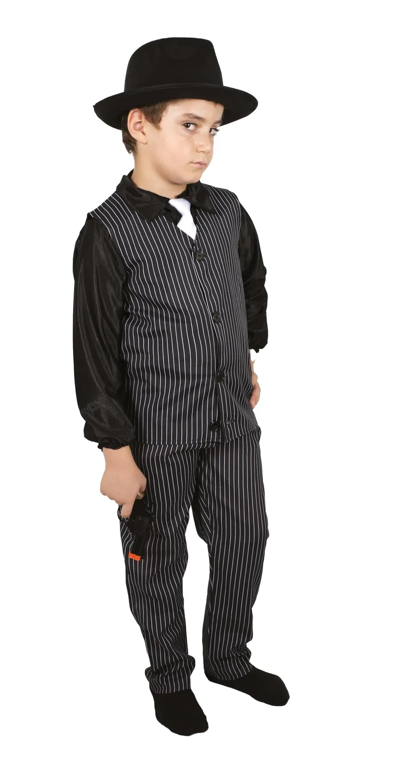 P'tit Clown costume gangster bambino 10-12 anni anni 20