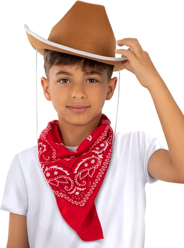 Funidelia Western cappello cowboy bambino marrone
