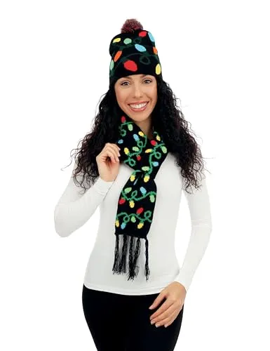 P'tit Clown 48334 Set Cappello e Sciarpa Natale Ghirlanda