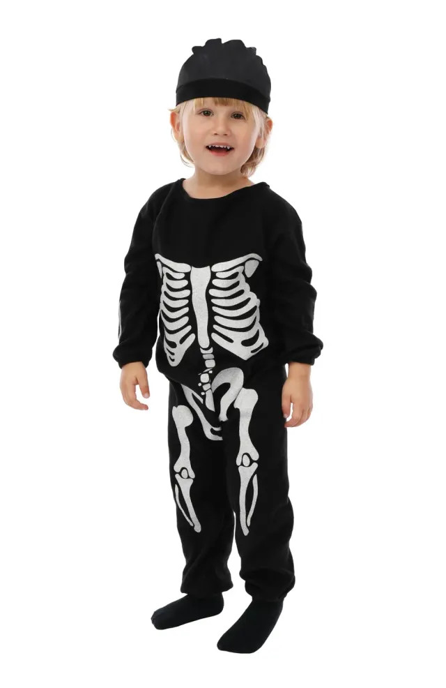 P'tit Clown costume scheletro bambino 3-4 anni tuta Halloween