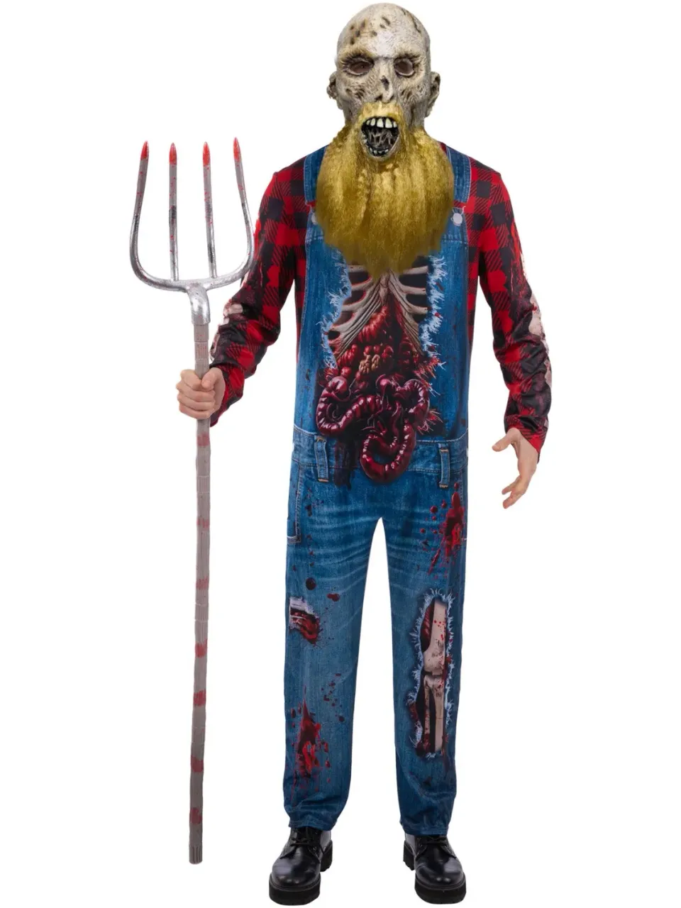 Smiffys Hillbilly Zombie Farmer costume uomo tuta e maschera