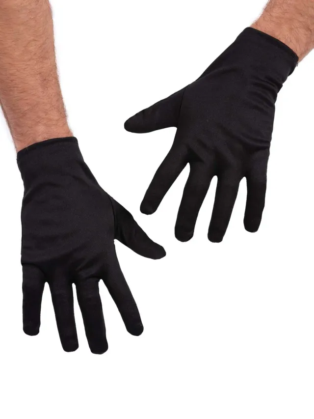 Smiffys Short Black Gloves guanti neri corti adulti unisex