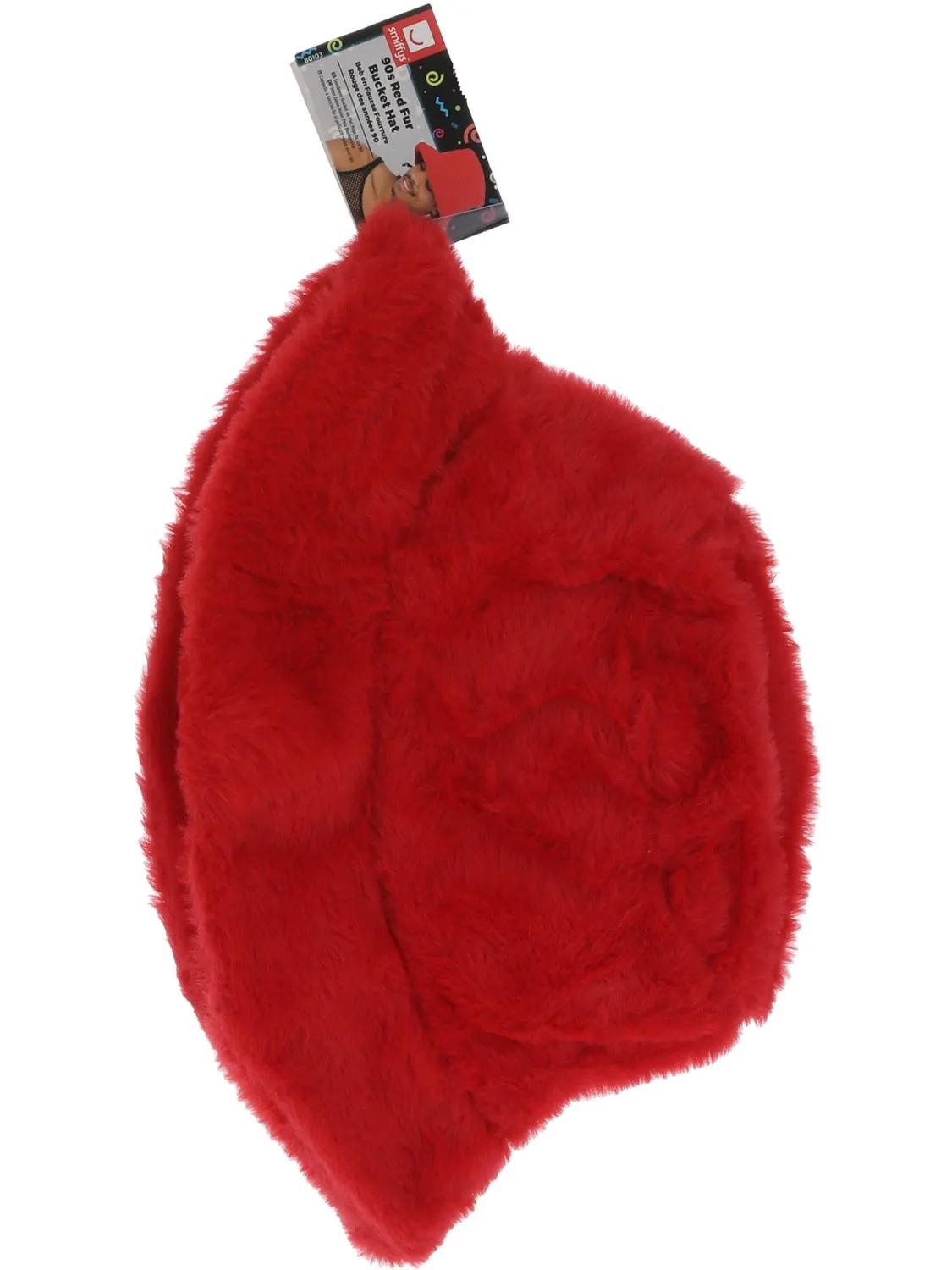 Smiffys 90s cappello bucket pelliccia rossa adulto unisex