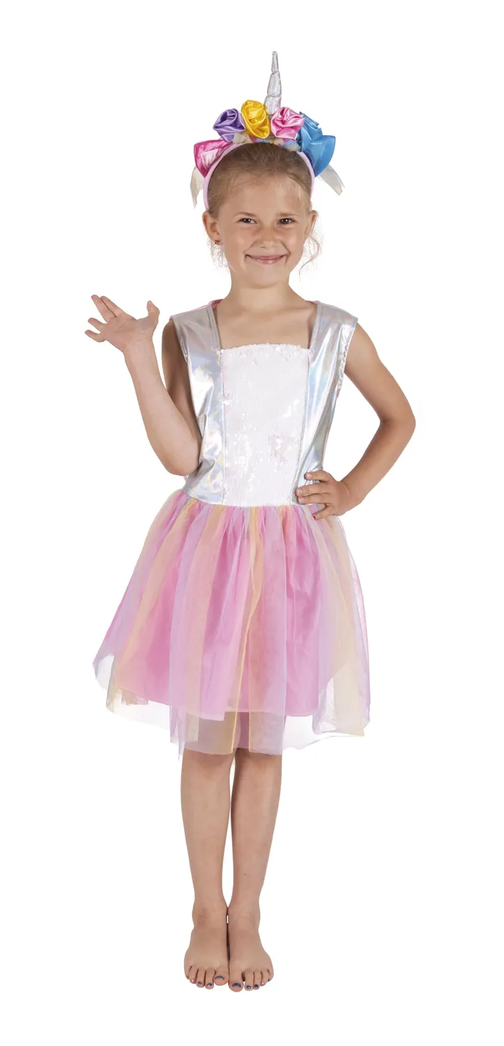 P'tit Clown Unicorno Costume Bambina 10-12 Anni Rosa