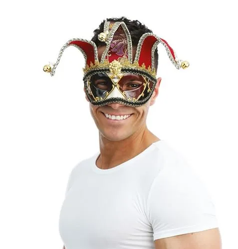 P'tit Clown 23379 maschera veneziana lusso piume glitter