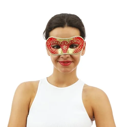 P'tit Clown 23400 maschera veneziana bianco oro lusso