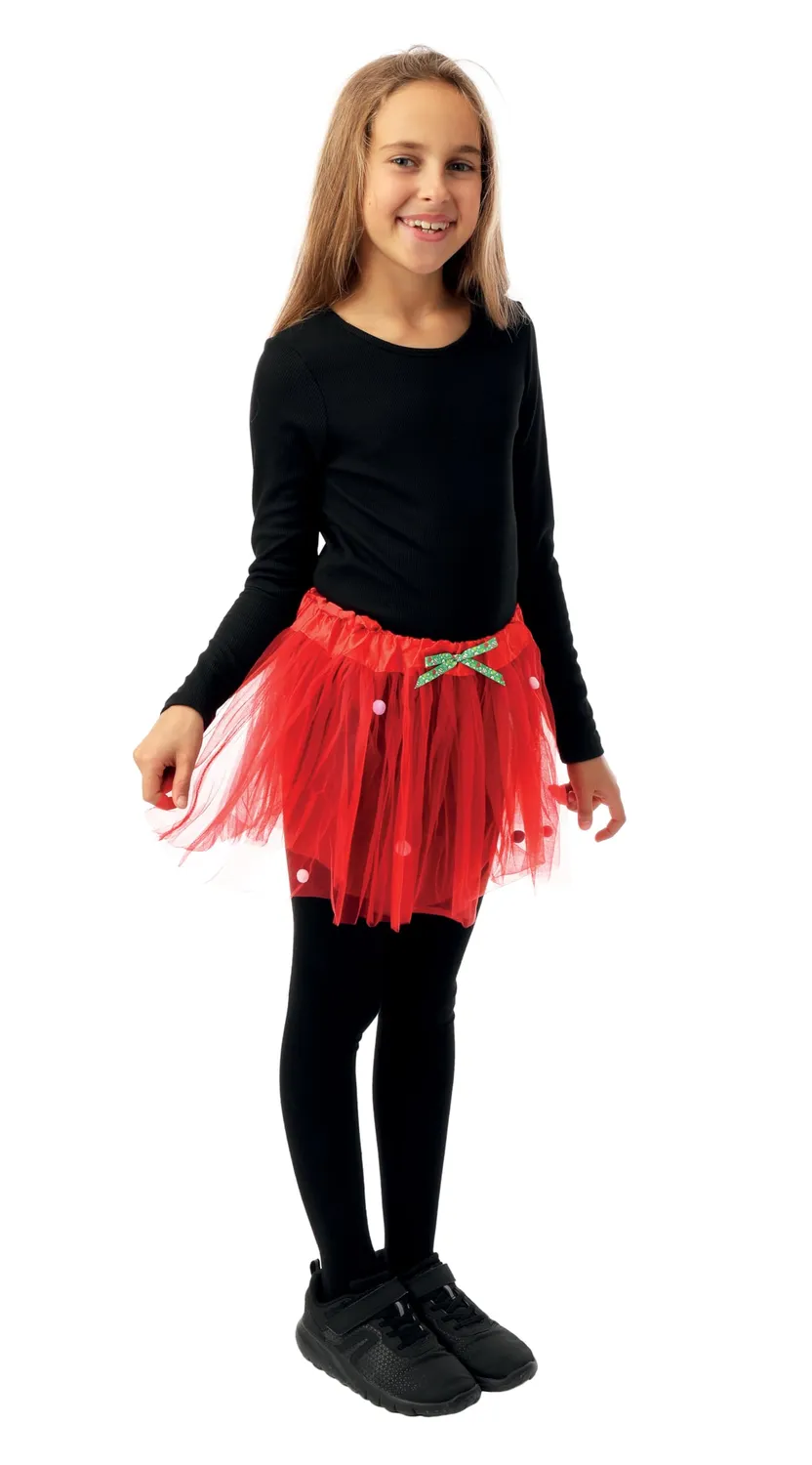 P'tit Clown Re22365 Tutù Natale Bambina Rosso tulle