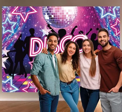 Fiestas Guirca Disco Fever photocall 220x150 cm multicolore