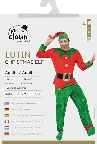P'tit Clown Elfo costume uomo folletto Natale festa
