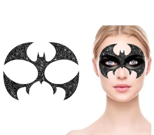 Fiestas Guirca Bat Glitter Gemme Viso Pipistrello Nero