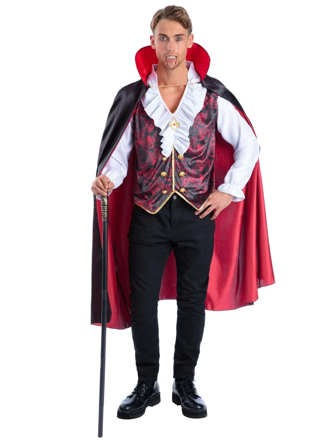 Smiffys Vampire costume vampiro uomo taglia L mantello