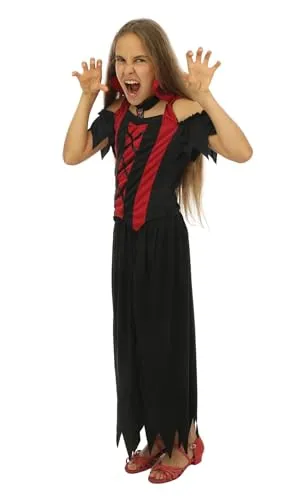 P'tit Clown 87417 costume vampirella bambina M nero rosso