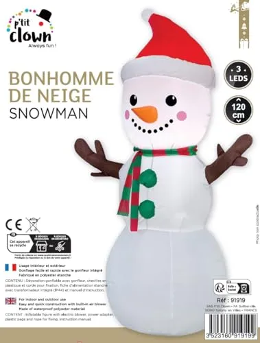 P'tit Clown pupazzo neve gonfiabile luminoso 120 cm