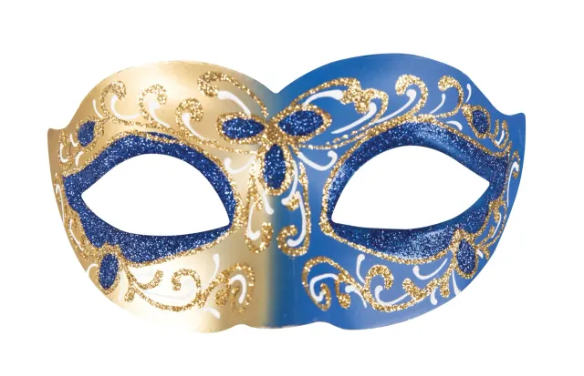 P'tit Clown 23402 maschera veneziana blu e oro