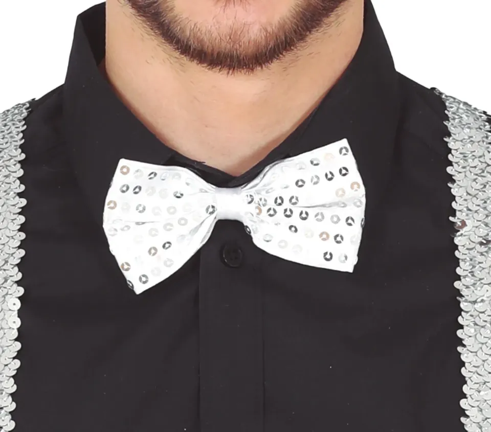 Fiestas Guirca papillon paillettes argento taglia unica