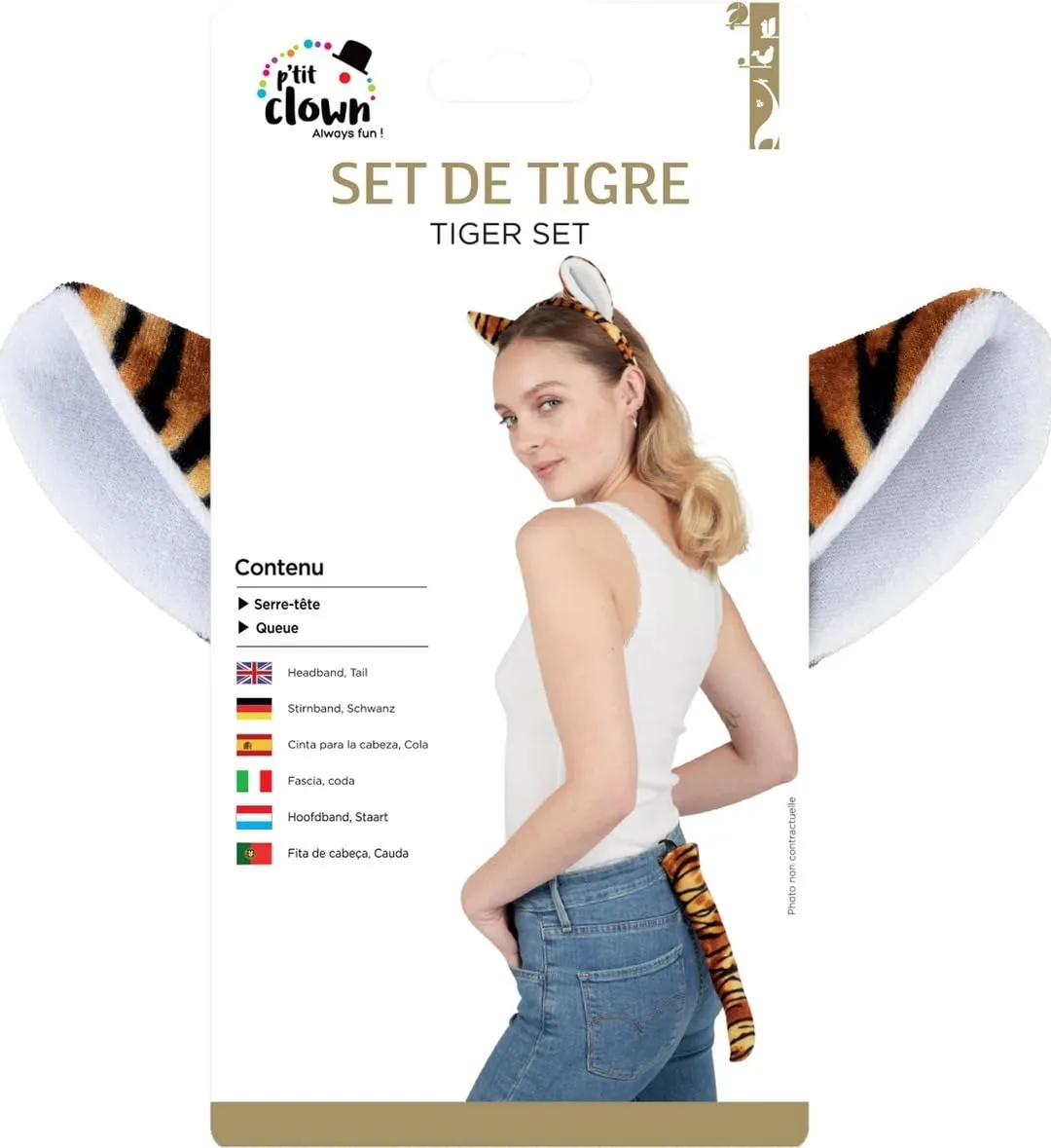 P'tit Clown RE14008 set tigre con coda accessori