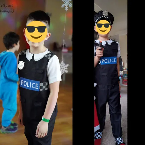 Smiffys Cop costume poliziotto bambino nero 3 pezzi M