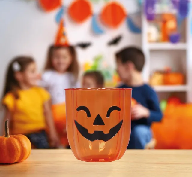 Fiestas Guirca Zucca bicchiere vetro 10 cm Halloween