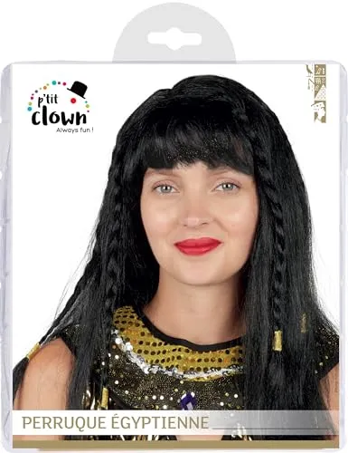 P'tit Clown 22548 Egiziana parrucca nera taglia unica