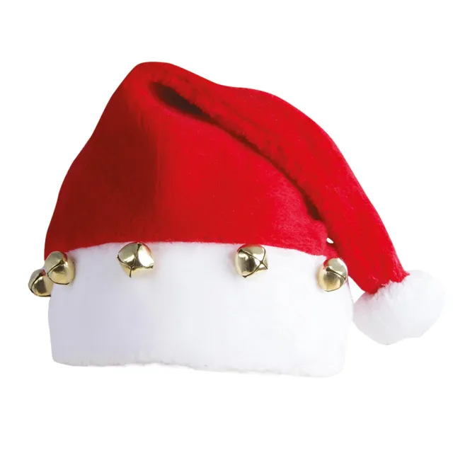 P'tit Clown cappello Babbo Natale poliestere rosso con sonagli