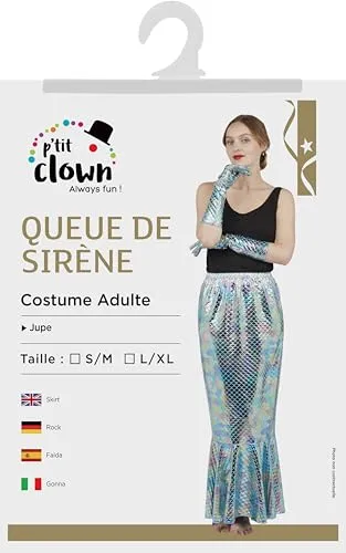 P'tit Clown Gonna Coda Sirena Argento Blu L/XL Adulto