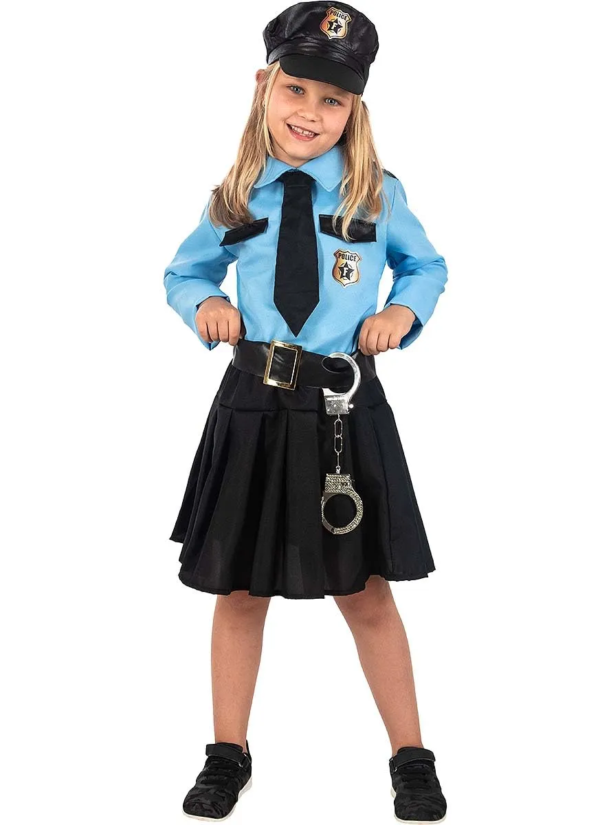 Funidelia Poliziotta blu bambina costume 7-9 anni blu