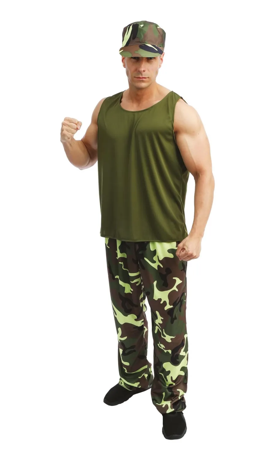P'tit Clown Travestimento Soldato Mimetico Costume Uomo L-XL