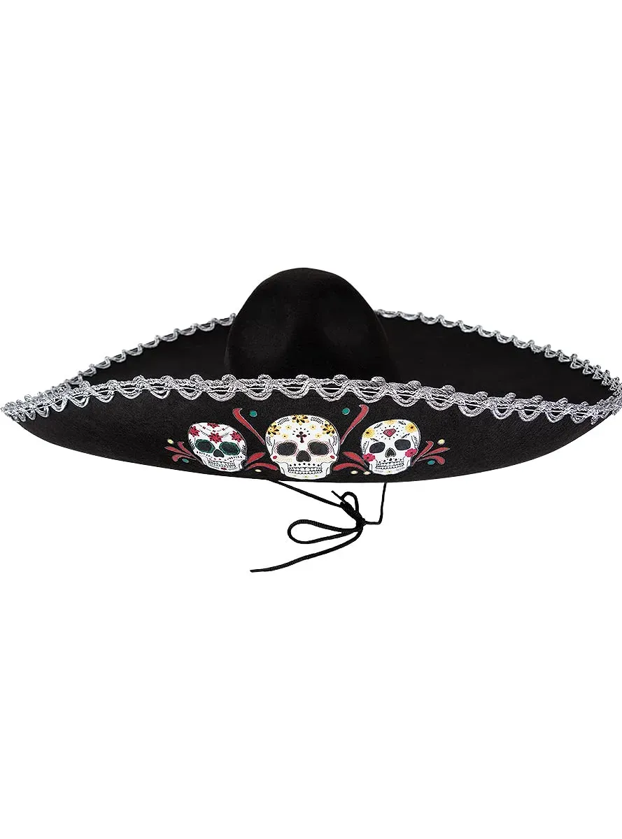 Funidelia Teschio Messicano cappello mariachi nero adulto
